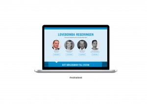 En bild på en dator med de olika ministrarna från Sveriges regering 2016