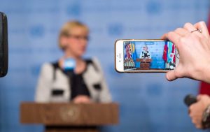 Margot Wallström talar i FN:s råd. Foto: UN Photos