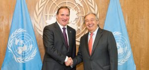 Stefan Löfven och Antonio Guterres. Foto: UN Photo
