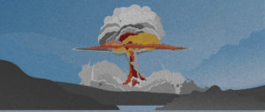 Illustration över kärnvapensprängning