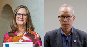 Svenska FN-förbundets pristagare 2022 Lena Friberg och Johan Rockström.
